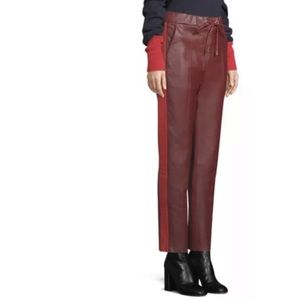 Tommy Hilfiger Women's Red Leather Track Pants -Size 4  😄